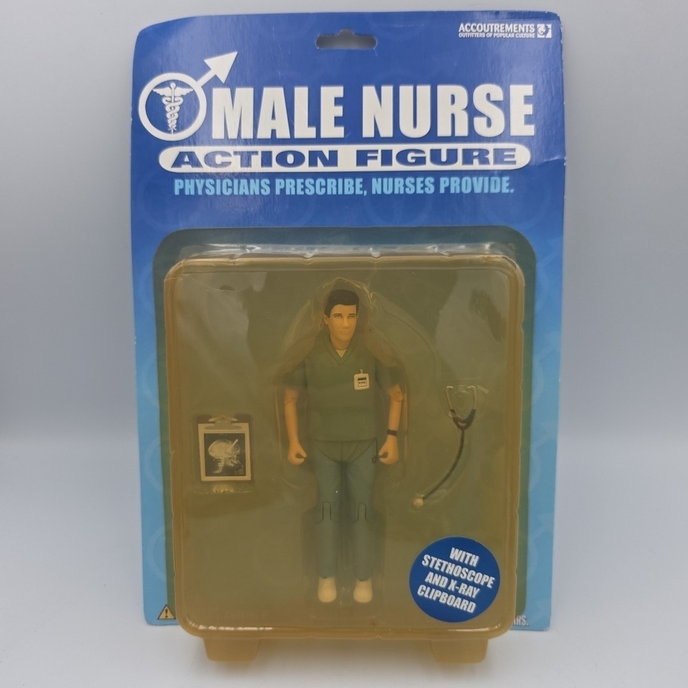 Accoutrements Male Nurse Action Figure w/ Stethoscope & X-Ray‎ Board 2004